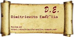 Dimitrievits Emília névjegykártya