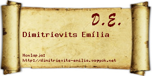Dimitrievits Emília névjegykártya